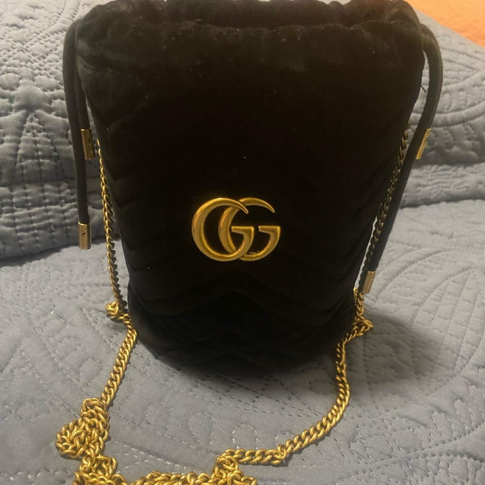 Suede Gucci Bucket Bag.